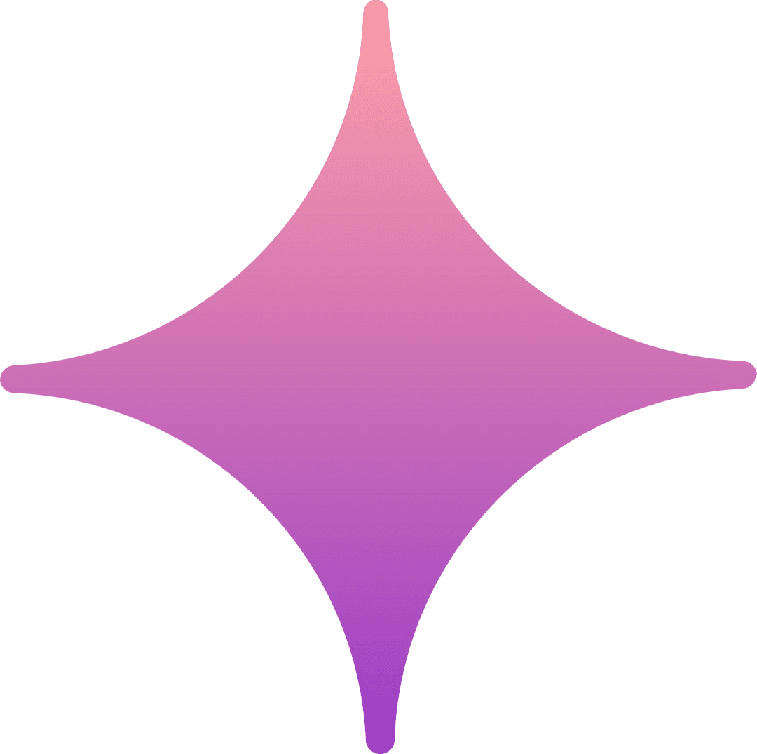 Gradient Pink to Purple Four-Pointed Star Abstract on Transparent