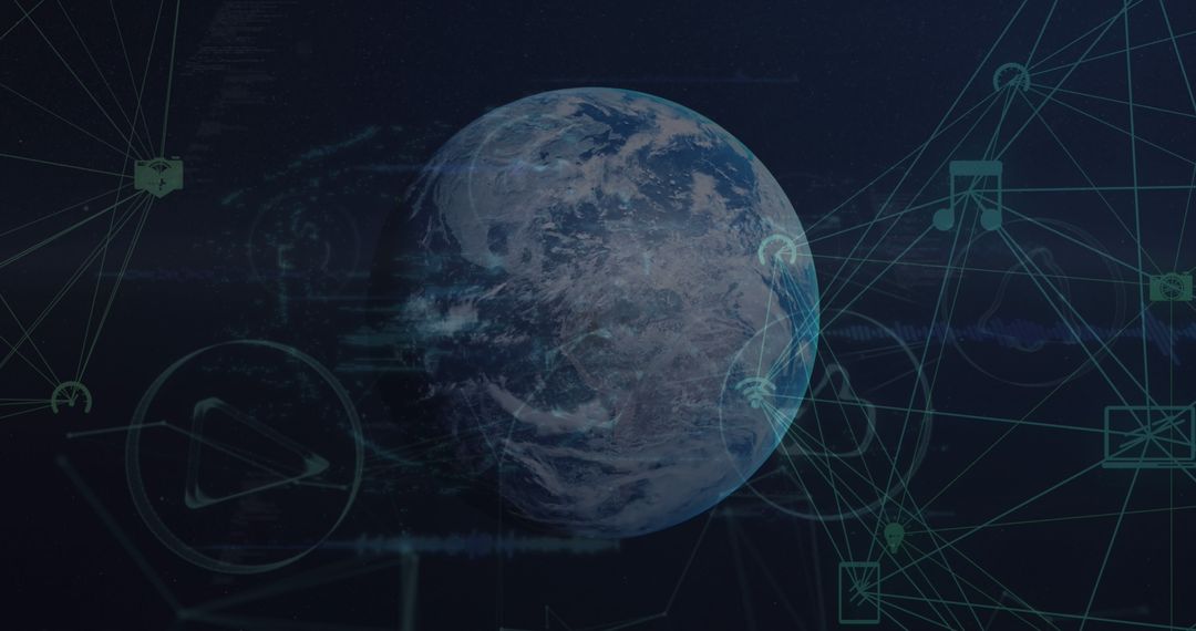 Global Networking Platforms with Digital Security Concept