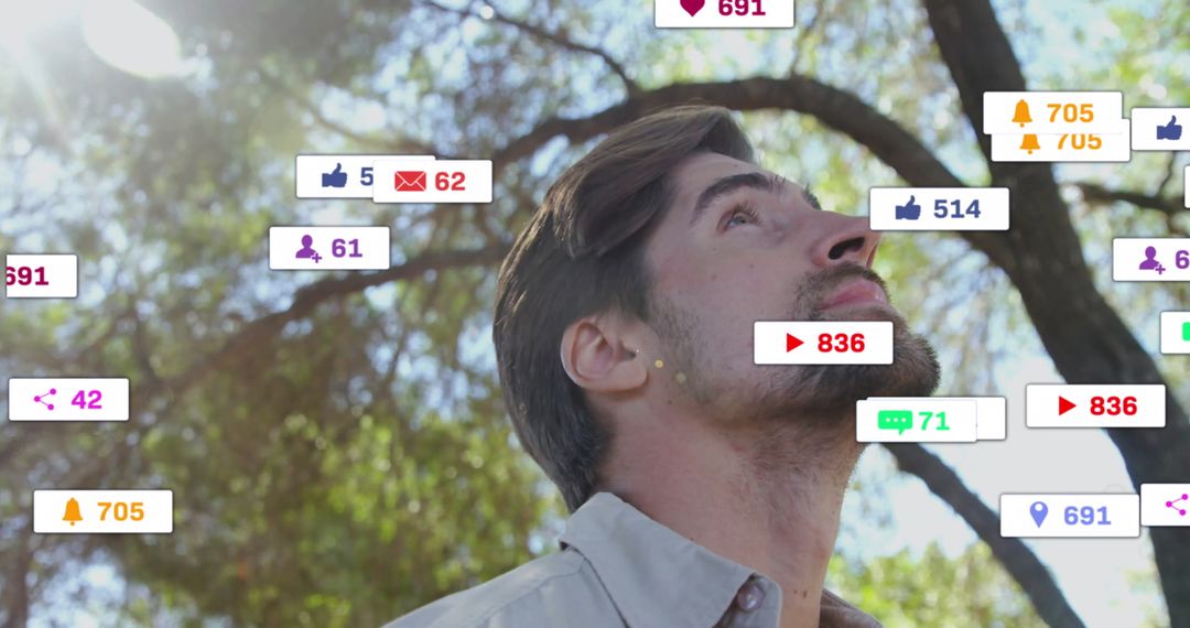 Man Experiencing Digital Reality in Interactive Park