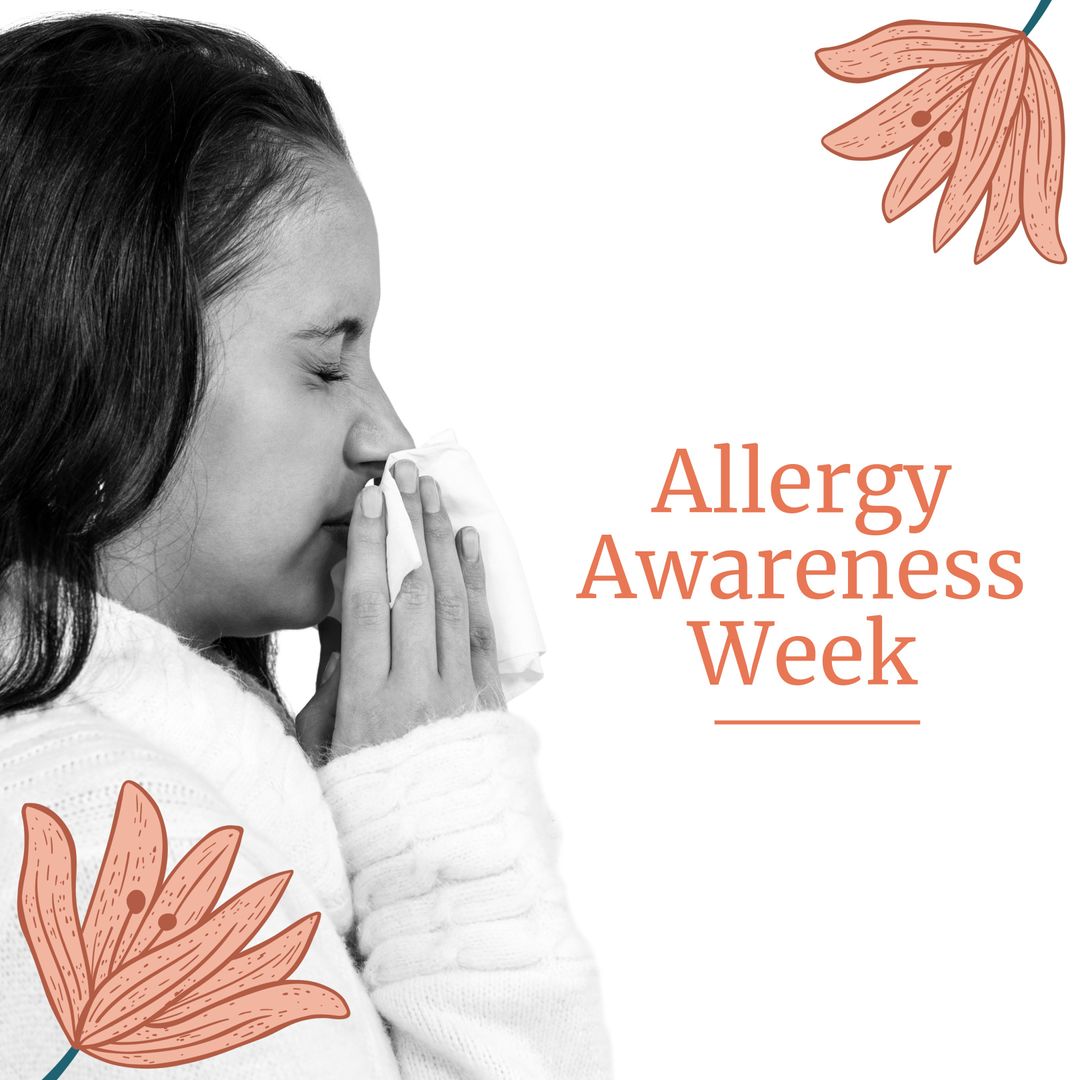 Allergy Awareness Campaign Woman Using Tissue - Download Free Stock Templates Pikwizard.com