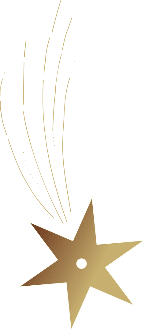 Transparent Golden Shooting Star Icon Flat Design