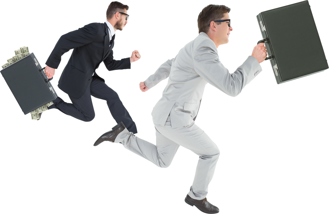 Transparent Businessmen Running with Briefcases - Download Free Stock Images Pikwizard.com