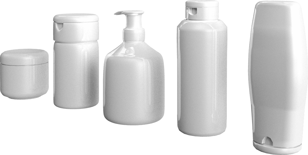 Transparent Cosmetic Bottles Assortment Design
