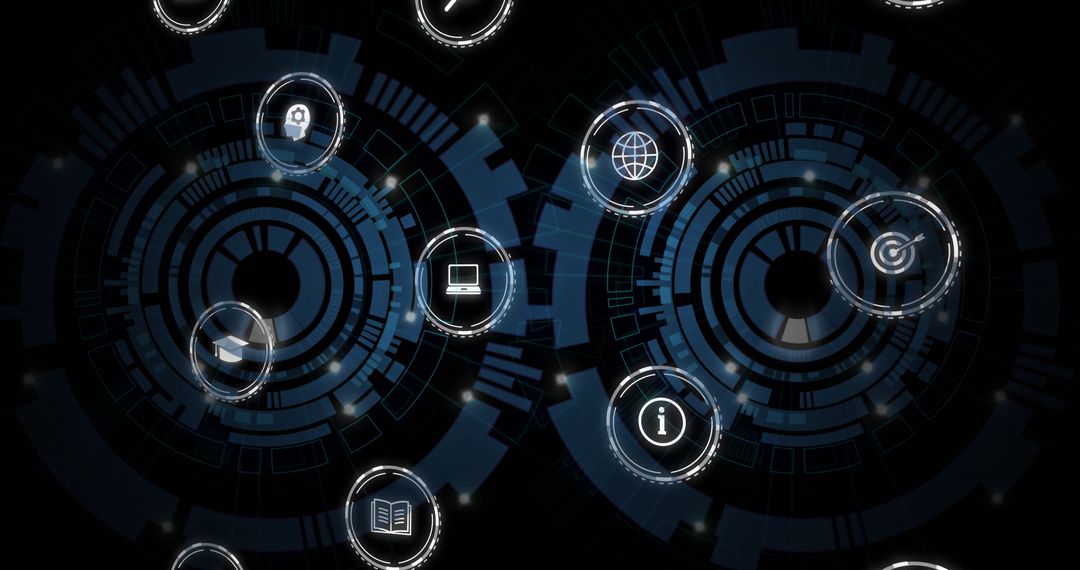 Digital Interface with Business and Technology Icons