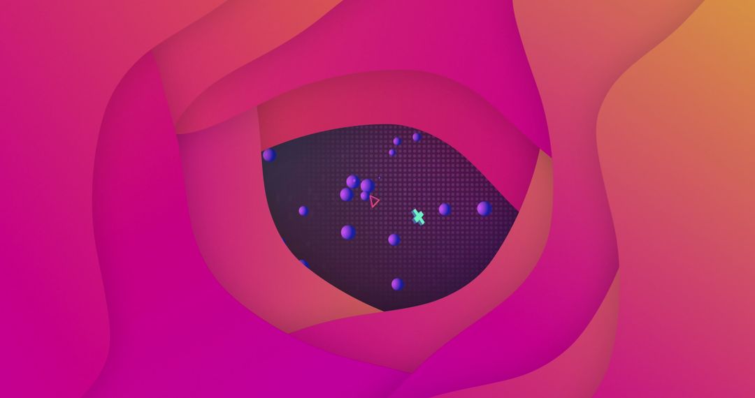 Abstract Digital Connections in Vibrant Pink Layers