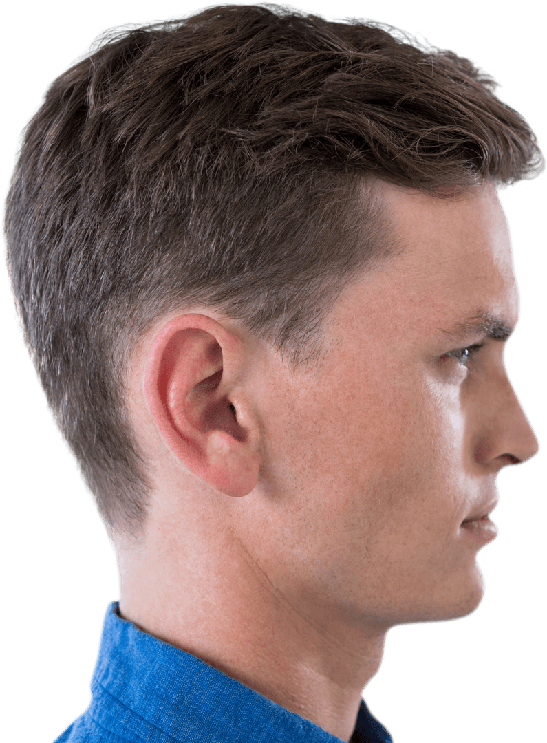 Transparent Profile View Young Male Side Face Expression