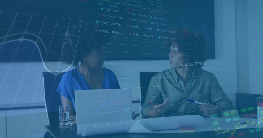 Collaborative Analysis of Financial Data Trends in Modern Office