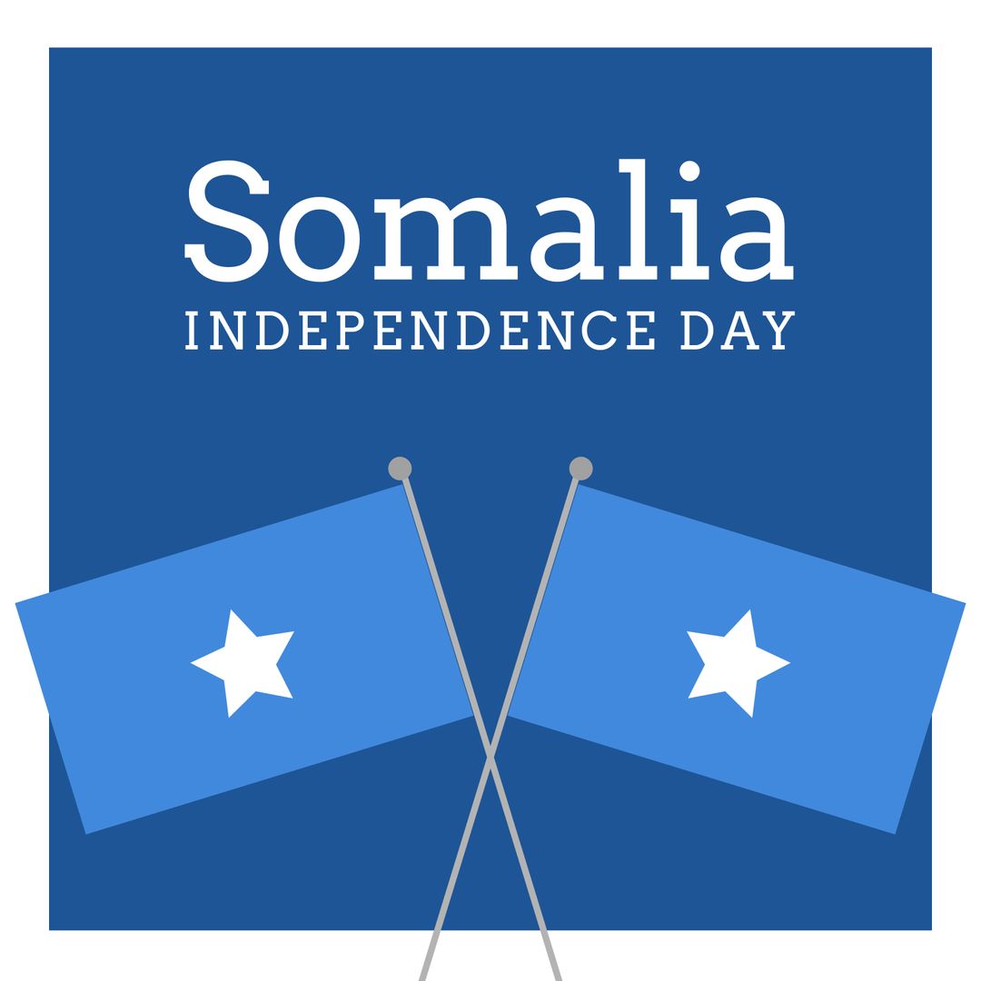 Celebratory Graphic for Somalia Independence Day with Flags