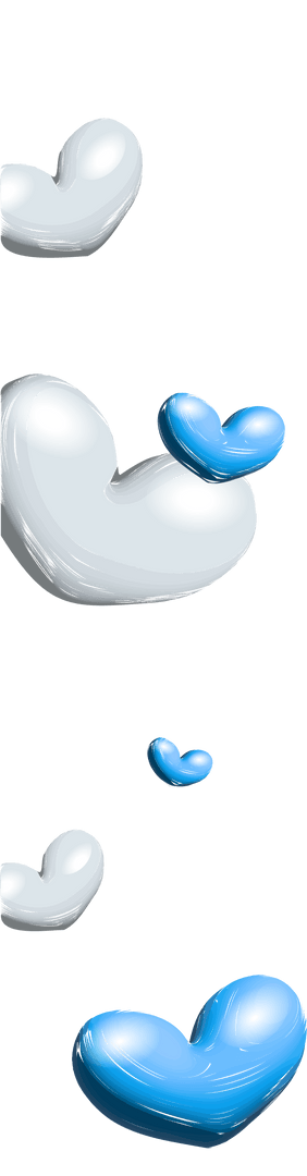 Floating Transparent 3D Hearts Creating Minimalist Romantic Elegance