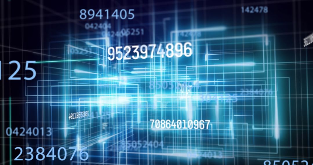 Futuristic Digital Data Flow with Glowing Data Streams