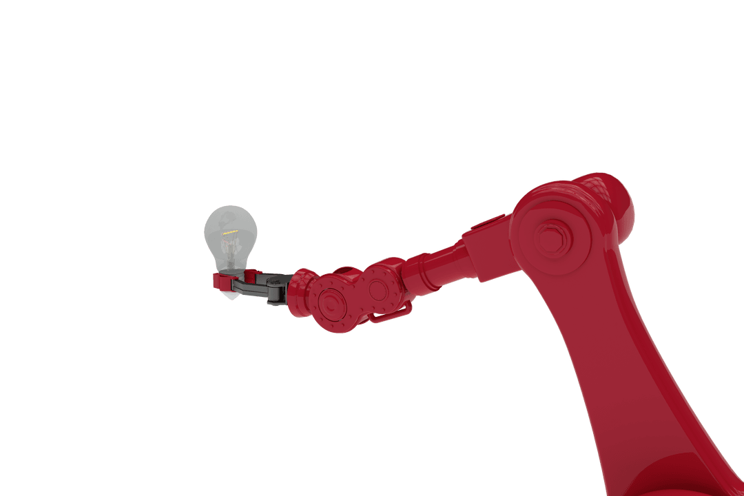 Robotic Arm Holding Filament Widget on Transparent Background