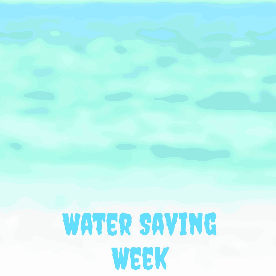 Water Saving Week Poster with Ocean Background