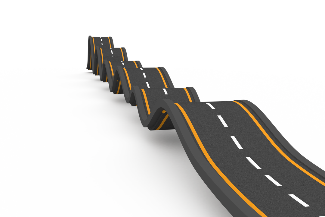 Wavy Undulating Road Illustration on Transparent Background - Download Free Stock Images Pikwizard.com