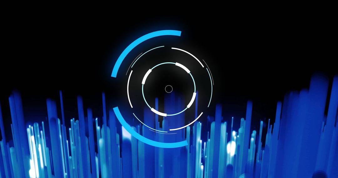 Futuristic Digital Interface with Glowing Vertical Bars