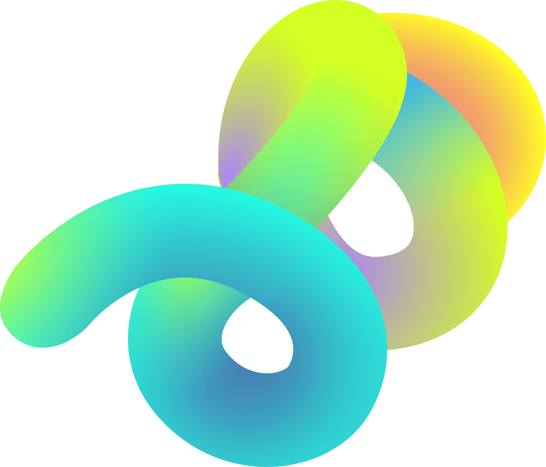 Vibrant 3D Gradient Torus Loops on Transparent Background