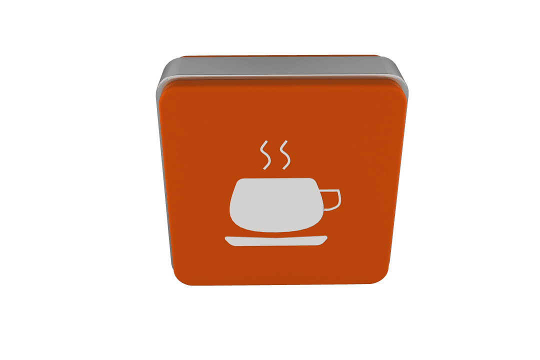 Red Coffee Cup Icon on Transparent Background