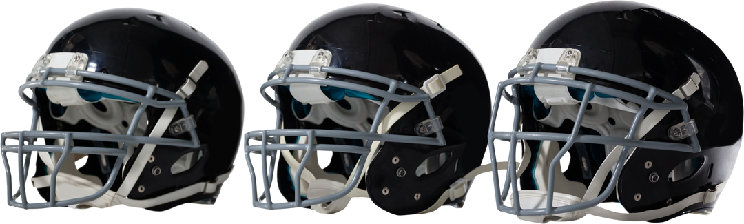 Transparent Row of Black Sports Helmets in Side View - Download Free Stock Images Pikwizard.com