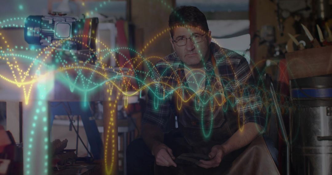 Craftsman Exploring Modern Tools in Dynamic Workshop