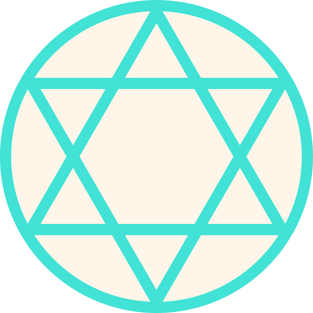 Geometric Star Hexagram Symbol with Transparent Background