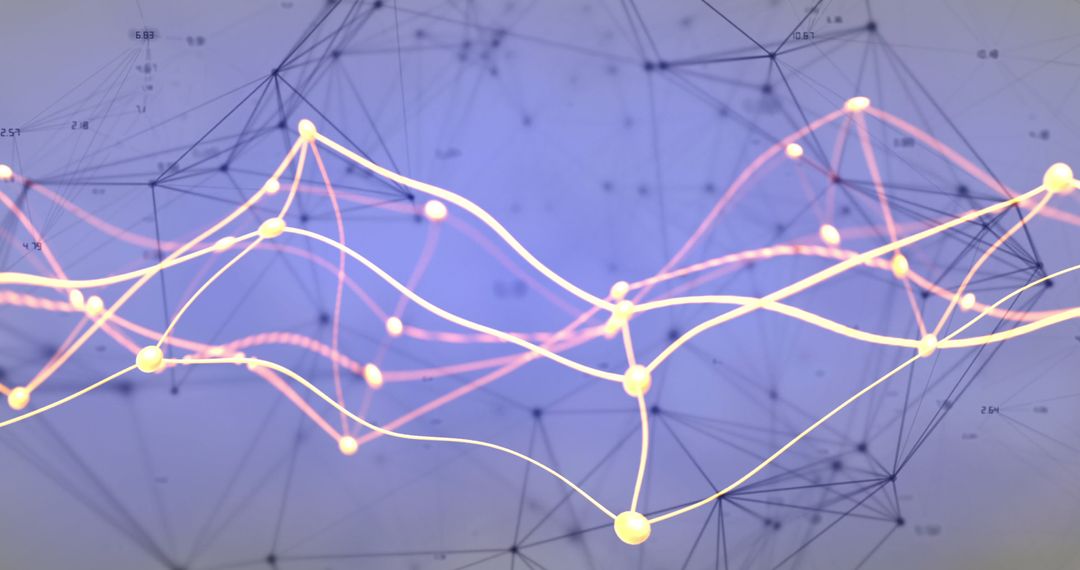 Abstract Digital Network With Glowing Lines and Nodes