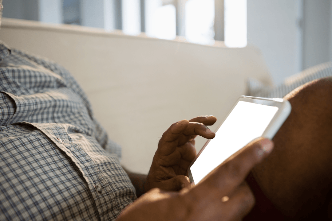 Transparent Black Screen on Tablet in Relaxed Home Environment