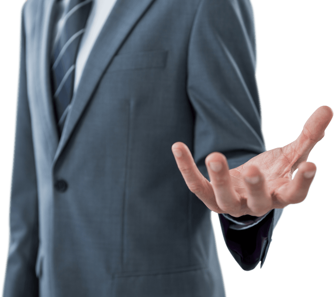 Transparent Gesture Concept Businessman Offering Hand Open