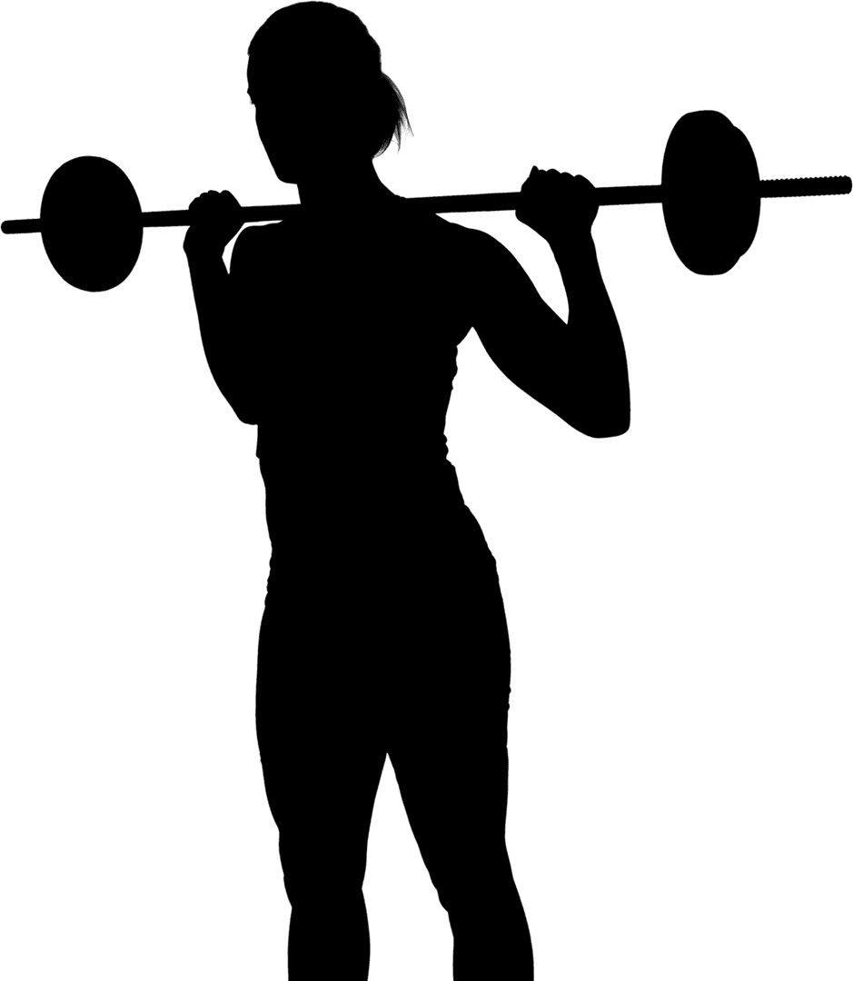 Silhouette of Woman for Lifestyle and Sport Concepts on Transparent Background