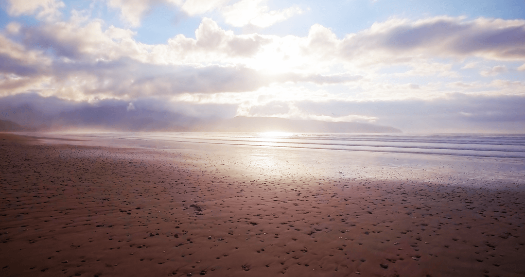 Scenic Seaside Vista with Transparent Sky and Gentle Waves