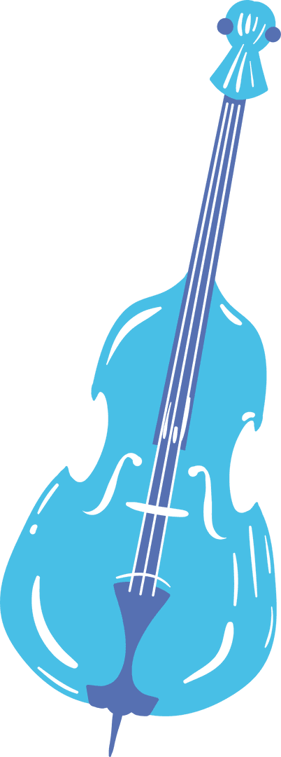 Minimalist Blue Cello Vector on Transparent Background
