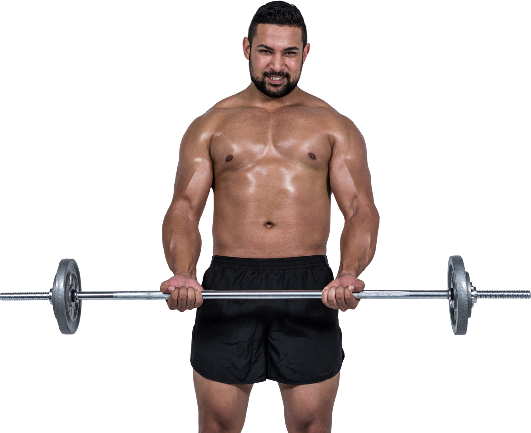 Transparent Muscular Man Lifting Heavy Barbell Smiling - Download Free Stock Images Pikwizard.com