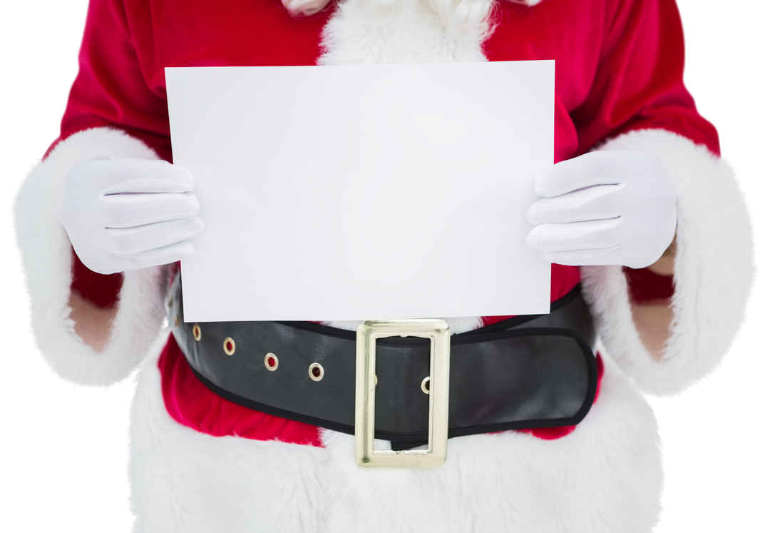 Mid Section of Santa Claus Holding Blank Transparent Page - Download Free Stock Images Pikwizard.com