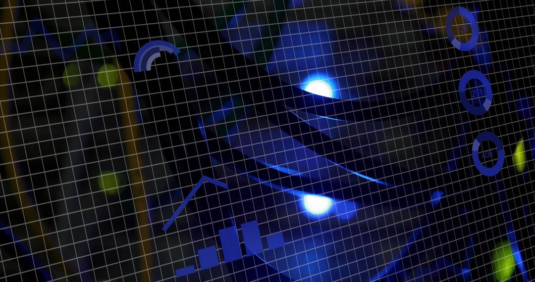 Abstract Digital Data Processing on Computer Server Background