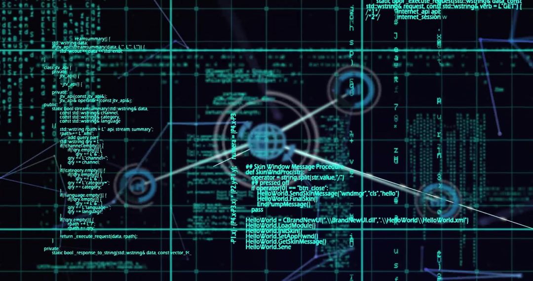 Abstract technology background with data network