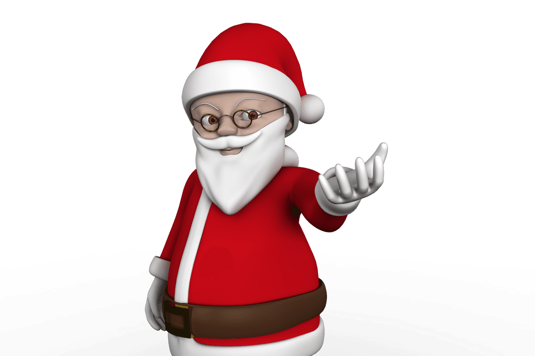 Cute Cartoon Santa Claus with Transparent Background