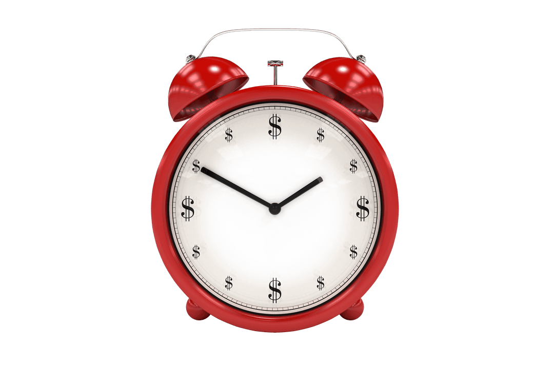 Transparent Red Alarm Clock with Dollar Sign Design - Download Free Stock Images Pikwizard.com