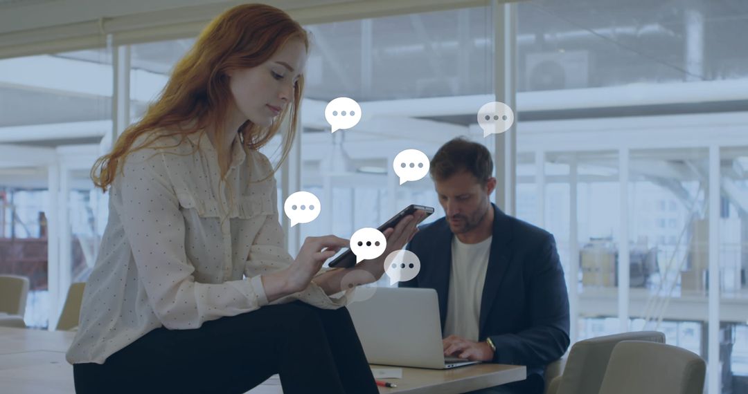 Business Professionals Using Technology for Digital Communication