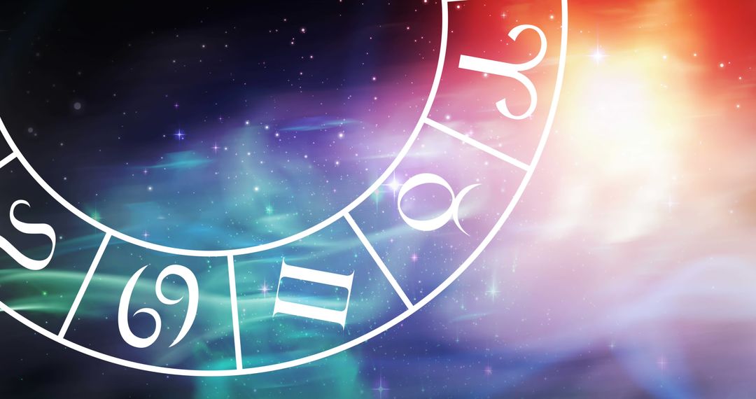 Zodiac Star Sign Wheel on Cosmic Background