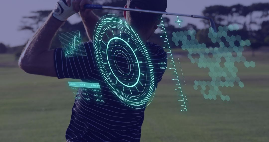 Digital Interface Overlays Professional Golfer Swing Analysis