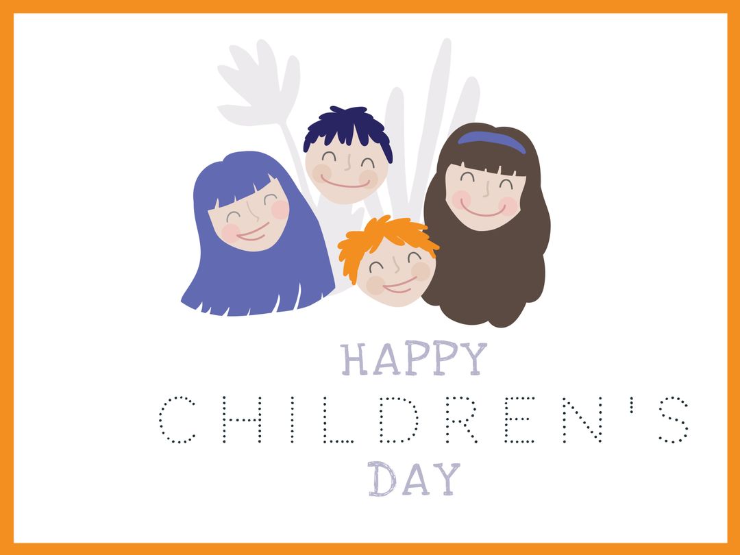 Joyful Celebration of Children's Day with Happy Cartoon Faces