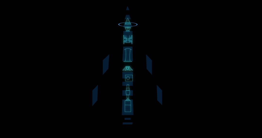 Futuristic Data Processing Components in Geometric Arrangement