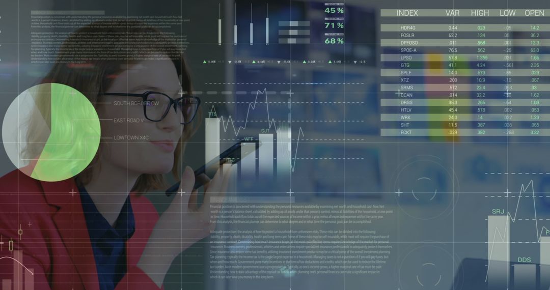 Business Professional Analyzing Financial Data on Mobile Device