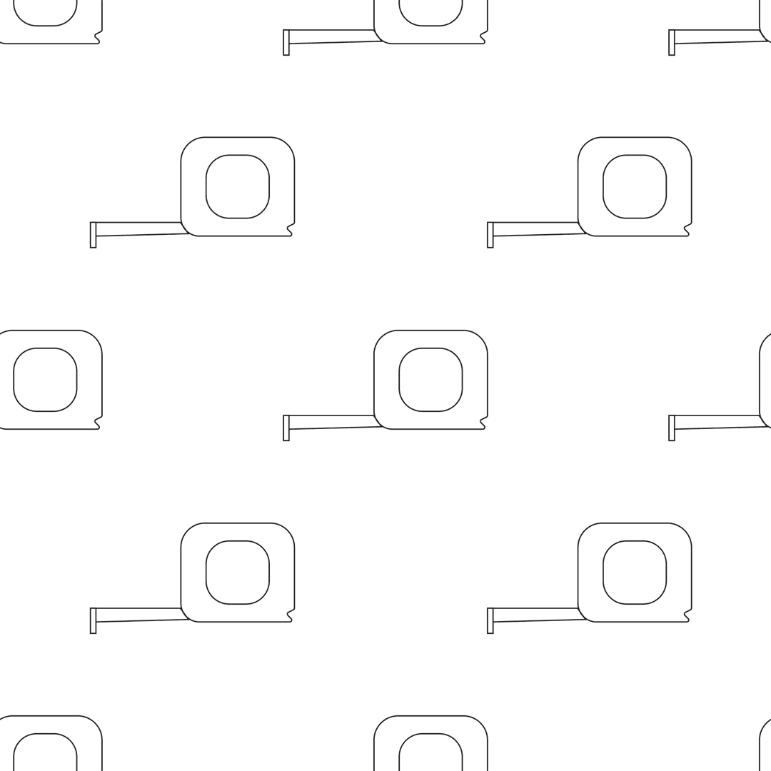 Seamless Transparent Pattern of Black Tape Measure Icons