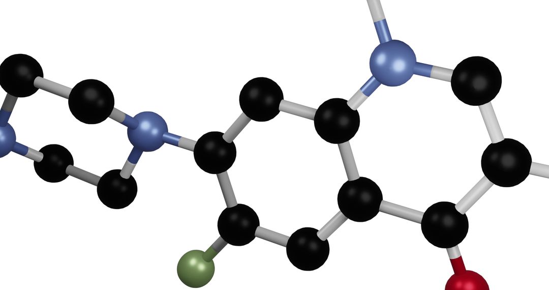 Rotating Molecules on White Background Highlighting Chemical Structure