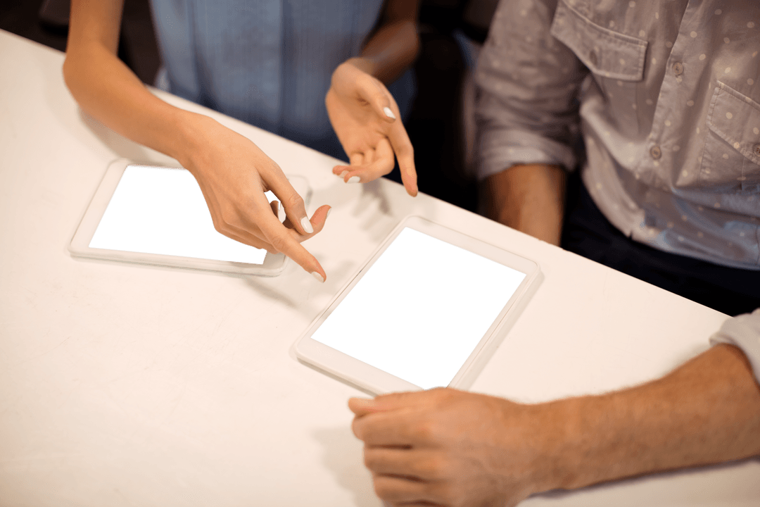 Transparent Tablets in Business Meeting Communication