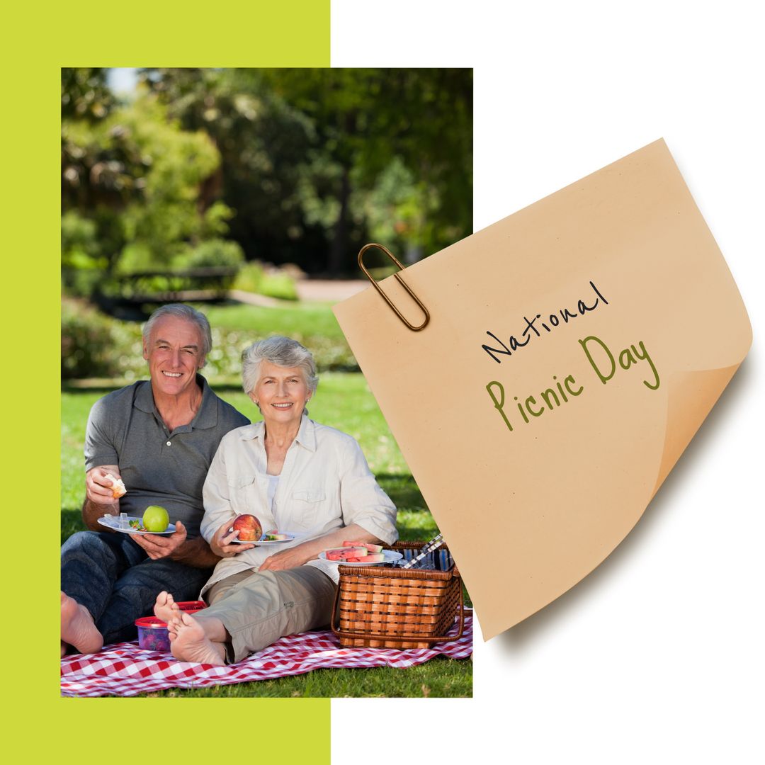 Senior Caucasian Couple Enjoying Fruits at Picnic on National Picnic Day - Download Free Stock Templates Pikwizard.com