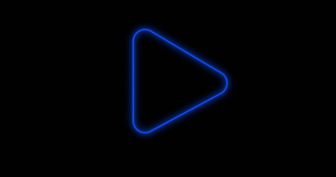 Blue Neon Play Icon on Black Background Signifying Technology and Media - Free Images, Stock Photos and Pictures on Pikwizard.com