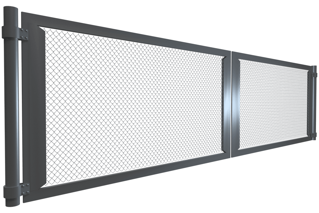 Transparent Metal Chain-Link Security Gate Illustration