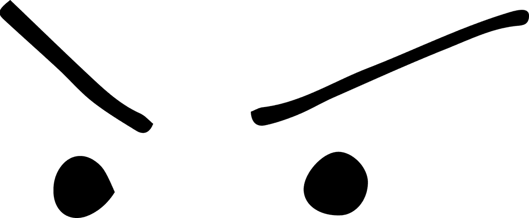 Black Eyes and Brows Digital Illustration on Transparent