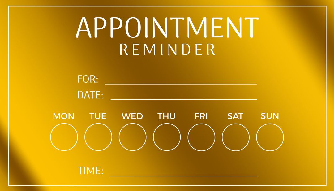 Elegant Gold Appointment Reminder Template - Download Free Stock Templates Pikwizard.com