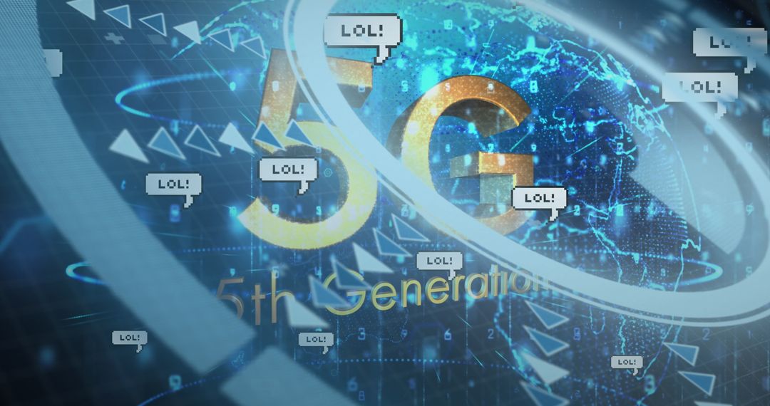 5G Connectivity with Global Networking and Communication Icons